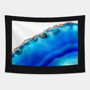 Blue agate mineral super macro Tapestry