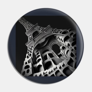 Eiffel tower by Escher Pin