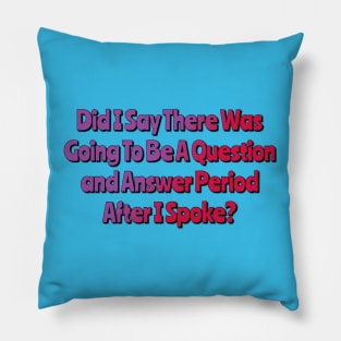 Question and Answer Period After I Spoke Pillow