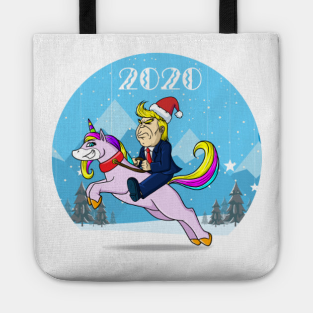 Unicorn Riding Funny Trump Christmas Gift Funny Christmas Gift Ideas Tote Teepublic