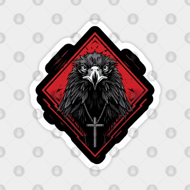 Urban Life Crow with Cross Magnet by UrbanLifeApparel