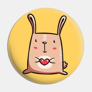 Bunny with Heart Pin