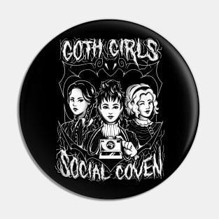 Goth Girls Social Coven - Cute Evil Halloween Gift Pin