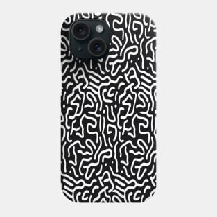 Black And White Doodle Line Pattern Phone Case