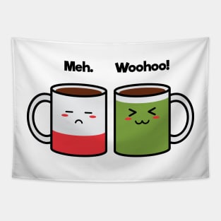 Coffee Friends | Charging | Battery | Cute Kawaii | White Tapestry