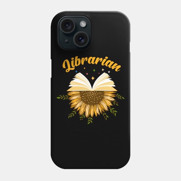 Librarian Sunflower Library Lady Phone Case by White Martian