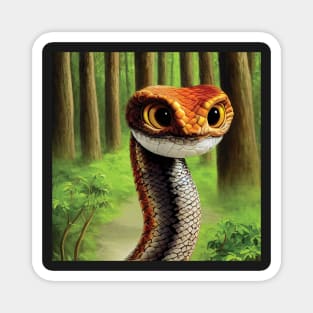 Snake in a Forest Magnet