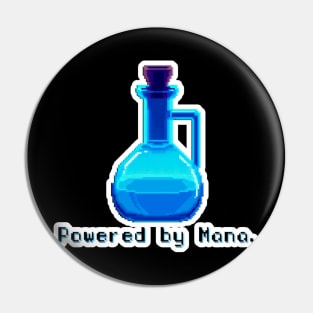 Blue Potion Bottle - Powered by Mana Pin