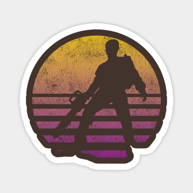 Evil Dead meets 80s Retro Sunset Magnet by marcovhv