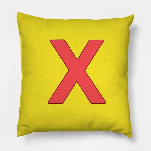 letter x yellow Pillow by persa