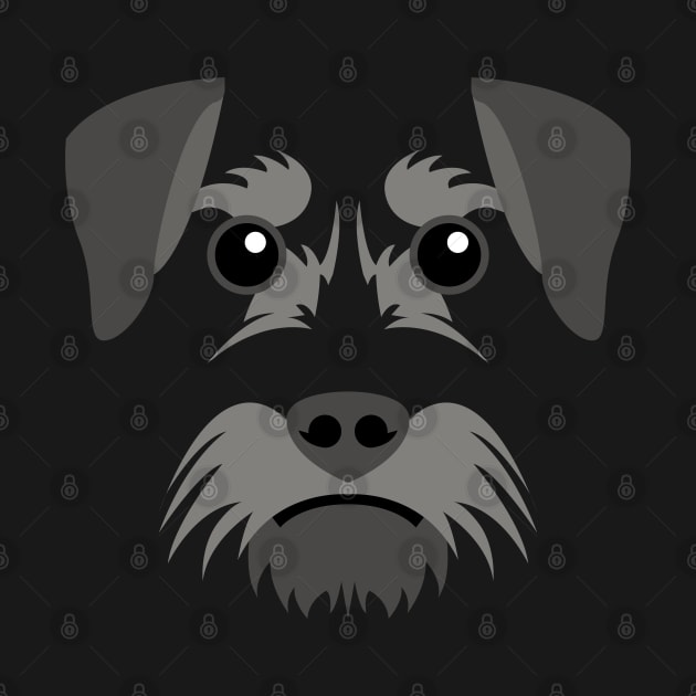 Miniature Schnauzer Dog Face by ShirtBricks