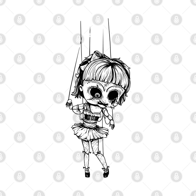 Marionette Doll Horror halloween Pinup Gift by MrTeee