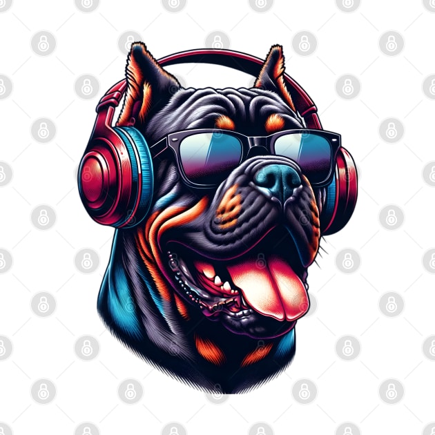 Cane Corso as Smiling DJ in Japanese Art Style by ArtRUs