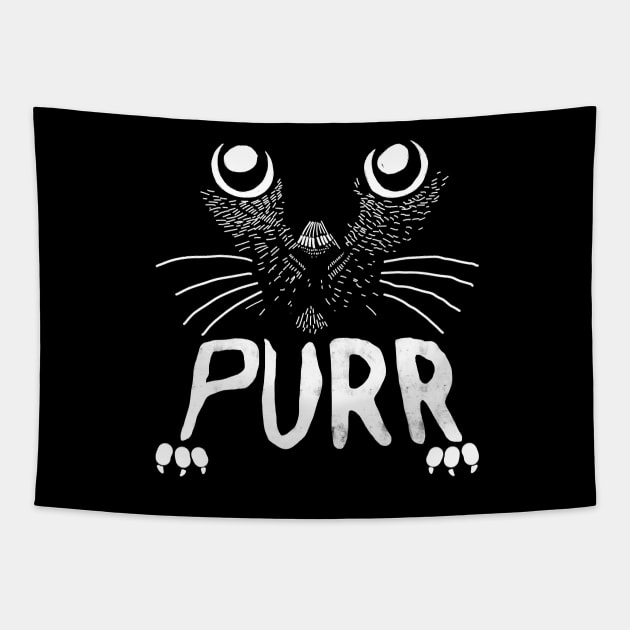 PURR The cat Tapestry by cowyark rubbark