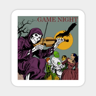 Skeleton playing at a game night Magnet