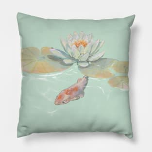 Lotus and koi Pillow