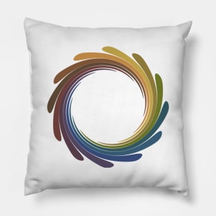 Earthy color wheel whorl Pillow