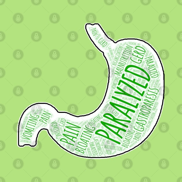 Gastroparesis Awareness Symptoms Word Art by ActivistApparel_