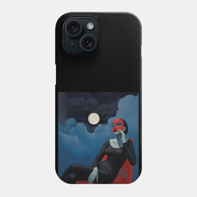 Full Moon Woman Painting Phone Case by Khroma Koven Atelier