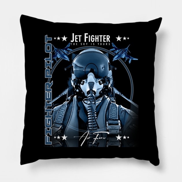 Fighter Pilot Helmet Air Force F4 Phantom Pillow by aeroloversclothing