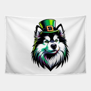 Swedish Lapphund Celebrates St Patrick's Day in Style Tapestry