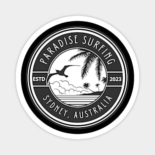 Black and White Surfing T-shirt Magnet