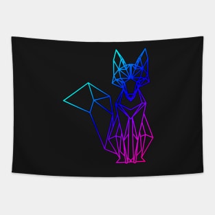 Geometric Rainbow Fox Design Tapestry