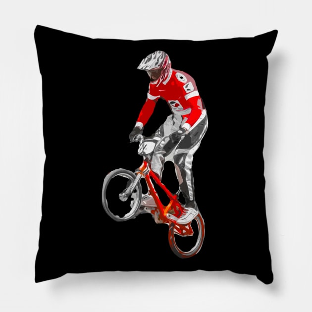 bmx Pillow by rickylabellevie