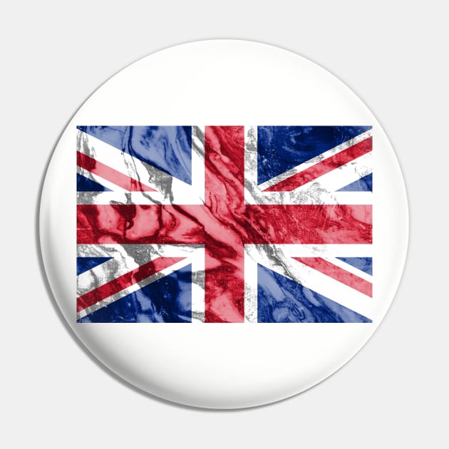 Flag of the United Kingdom - Marble texture Pin by DrPen