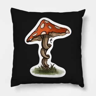 twisty red mushroom Pillow