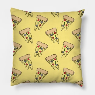 Melty Mushroom Pizza Pattern Pillow