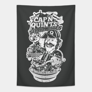 Captain Quint's Shark Bites (White Distressed) Tapestry