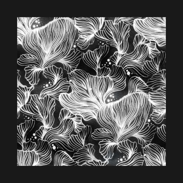 Black and White Shibori Corals by Carolina Díaz