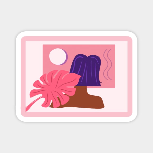 tropical pink paradise Magnet by natakose