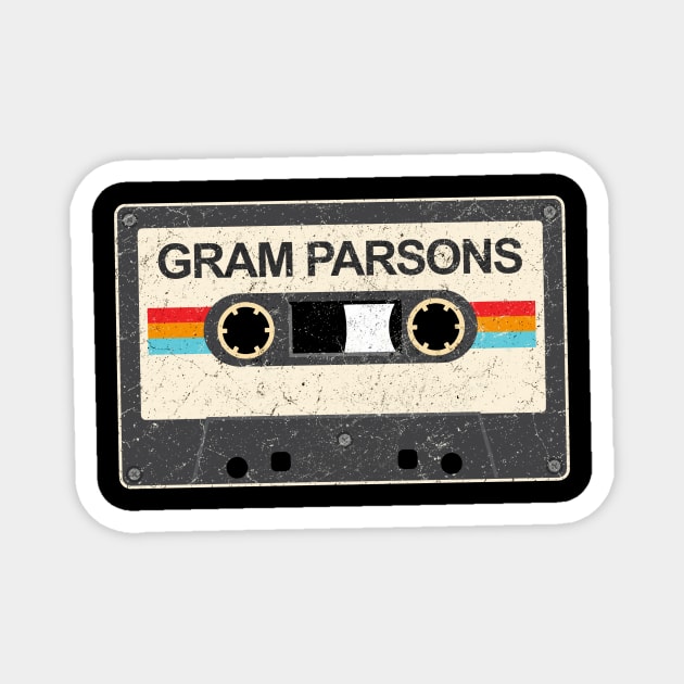 kurniamarga vintage cassette tape Gram Parsons Magnet by kurniamarga.artisticcolorful