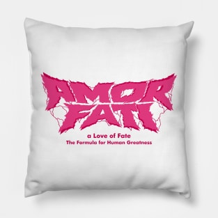 amor fati word lettering art Pillow