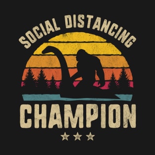 Social Distancing Champion Bigfoot Riding The Loch Ness Monster T-Shirt