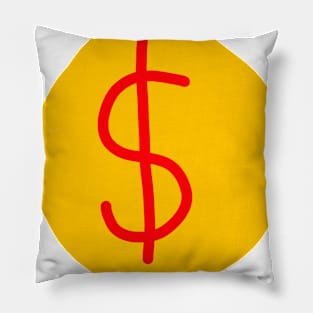 yellow dollar graphic Pillow