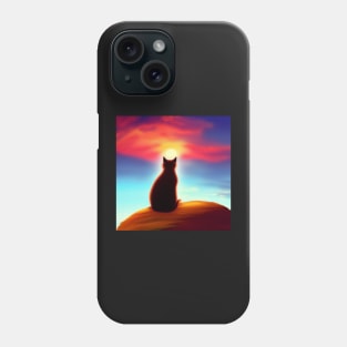 Cat Looking At Sunset Phone Case