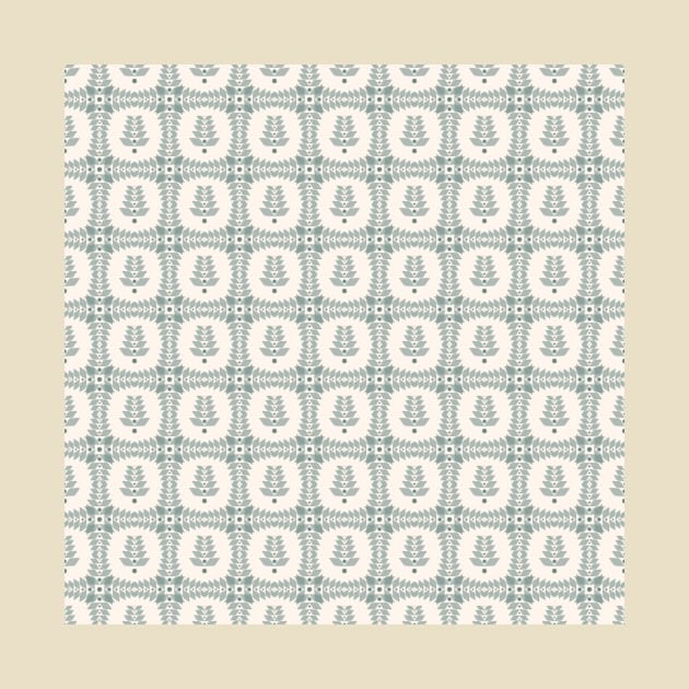 Scandinavian flower plaid pattern by PaepaeEthnicDesign