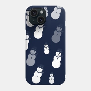 Snowman pattern in blue Phone Case