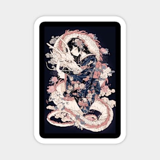 Geisha and Dragon 7812 Magnet