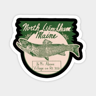 Vintage Maine Fishing Camp Magnet