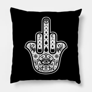 Middle Finger - Ornate Hamsa Hand Pillow