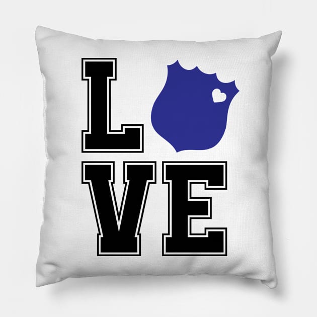 Police Officer Love Policeman Cop Wife Pillow by Leafy Threads Co
