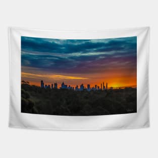 Melbourne sunset from Yarra Boulevard Tapestry