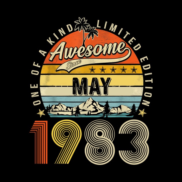 Awesome Since May 1983 Vintage 40th Birthday by Gearlds Leonia