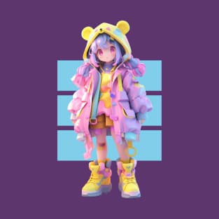 AKBLM - KAWAII かわいい DECORA KUMIKO CHAN | MEGA CUTE 3D PASTEL ANIME GIRL T-Shirt