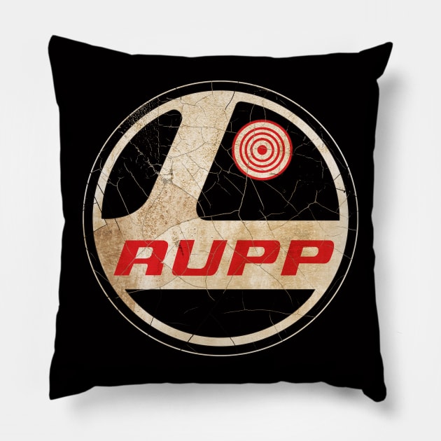 Rupp Snowmibile, bikes and carts Pillow by Midcenturydave