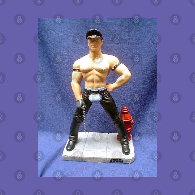 Domineering male bodybuilder doll with tight pants and chain by Marccelus